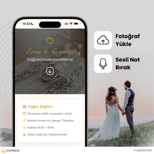 Düğününüze Özel İnternet Sitesi - Sesli Not & Fotoğraf Paylaşımı - Davetiye